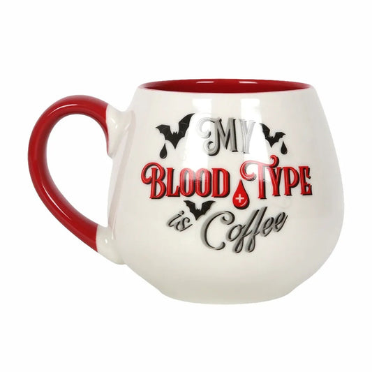 MY BLOOD TYPE IS COFFEE - Rounded Mug White