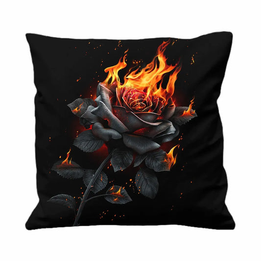 FLAMING ROSE - Square Cushion