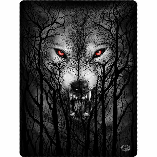 FOREST WOLF - Fleece Blanket With Double Sided Print