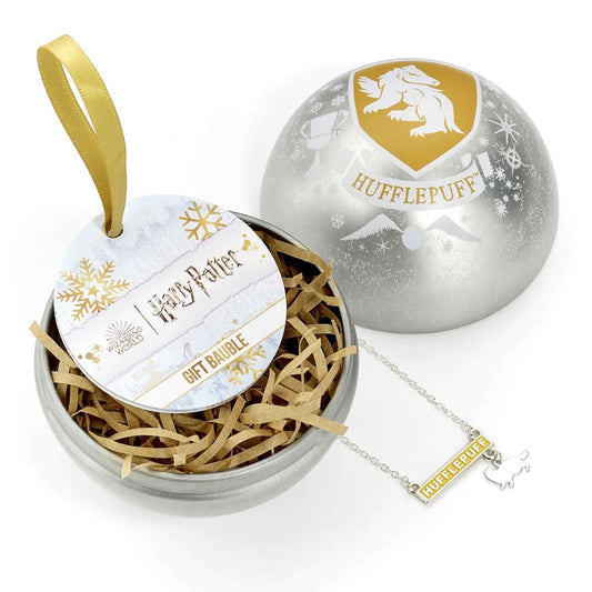 Official Harry Potter Hufflepuff Christmas Bauble with House Necklace