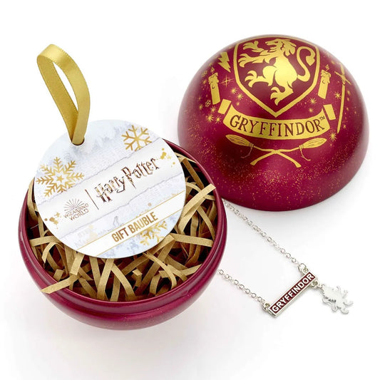 Official Harry Potter Gryffindor Christmas Bauble with House Necklace