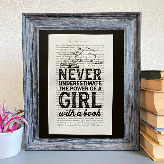 RBG: Never Underestimate a Girl with a Book book page art faire