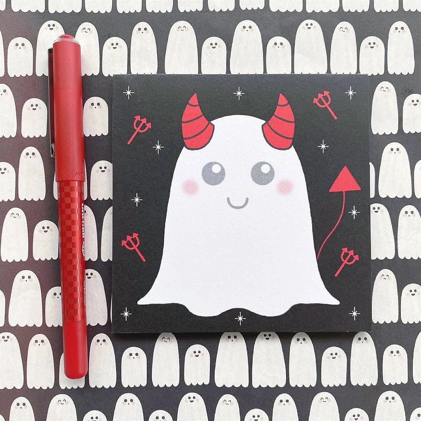 Gothic Ghost Devil Notepad | to do list, gothic notebook - Spellbound
