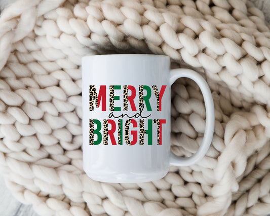 Merry & Bright Mug, Christmas Mug, Coffee Mug, Xmas Gift - Spellbound