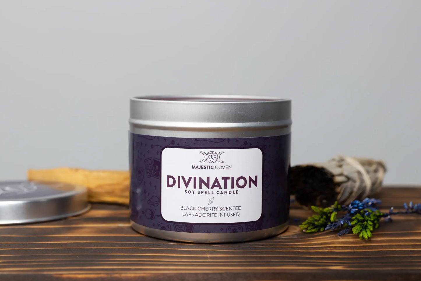 Divination - Labradorite Infused Crystal Soy Candle - Spellbound