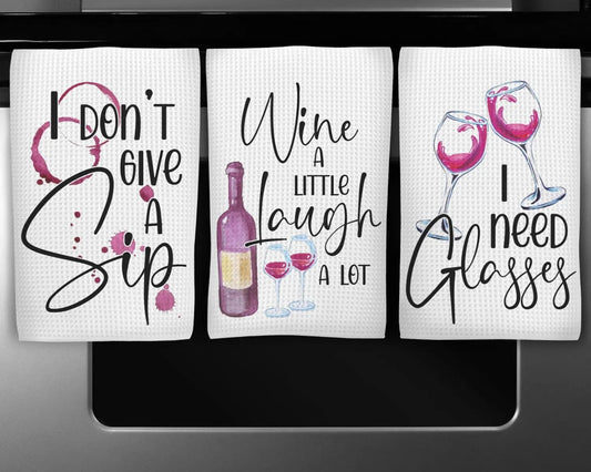 Custom Wine Kitchen Towel Regina lynn design faire