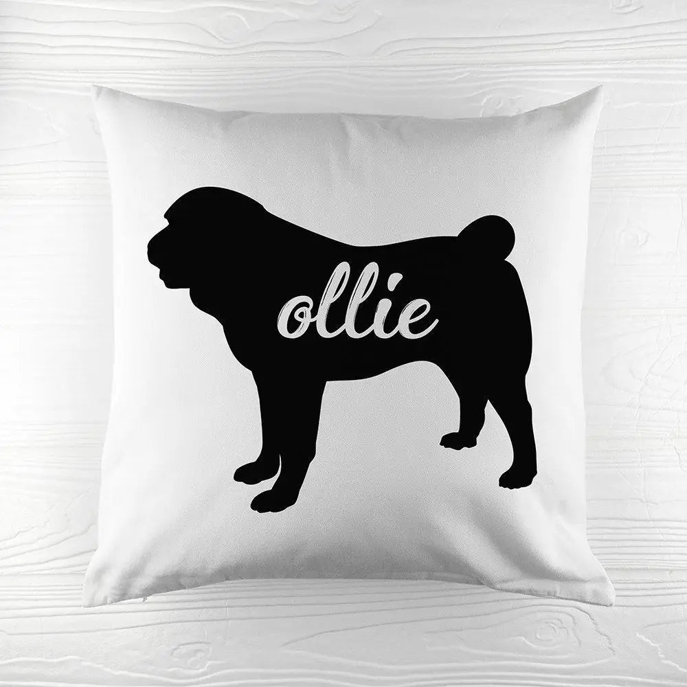 Personalised Pug Silhouette Cushion Cover - Spellbound
