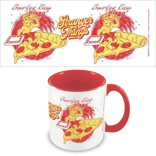 Stranger Things 4 (Surfer Boy Pizza) Red Coloured Inner Mug - Spellbound