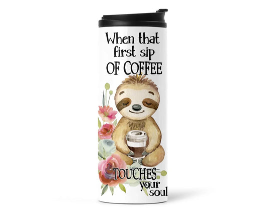 Funny Travel Coffee Mug, Sloth Coffee Cup With Lid Regina lynn design faire