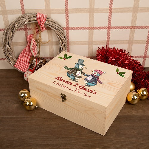 Personalised Dancing Penguins Couples Xmas Eve Box - Spellbound