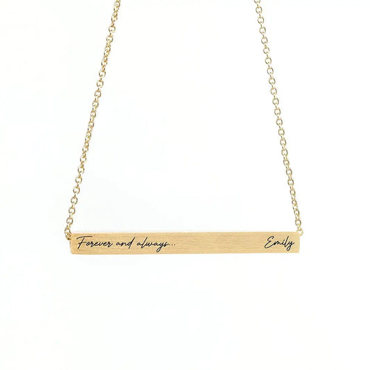 Personalised Forever and Always Horizontal Bar Necklace - Spellbound