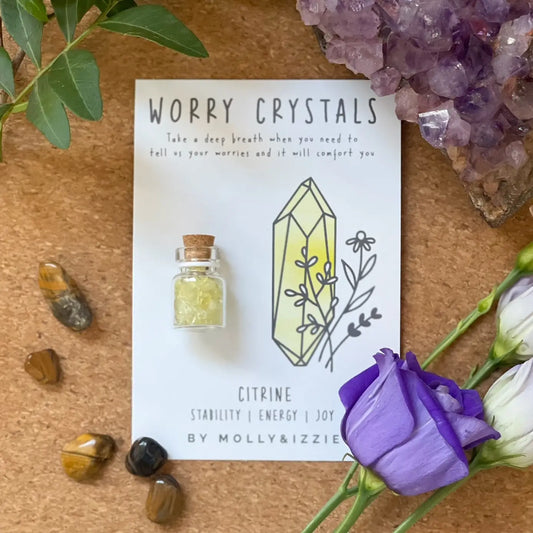 Citrine Worry Crystal on Card - Spellbound