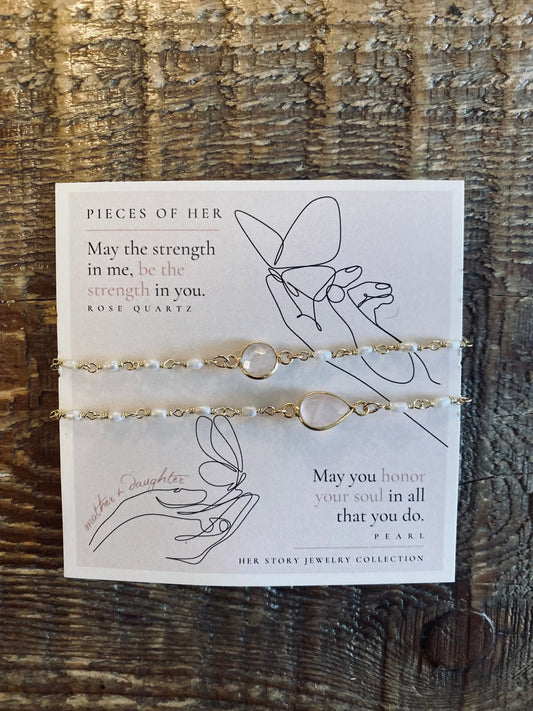 Pieces of HER | Mother-Daughter Bracelet Set faire her story