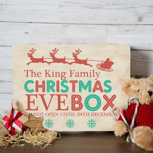 Personalised Family Christmas Eve Box Sleigh Design - Spellbound