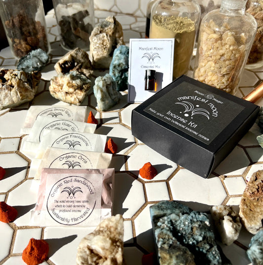 Manifest Moon Incense Kit, DIY Organic incense cones - Spellbound