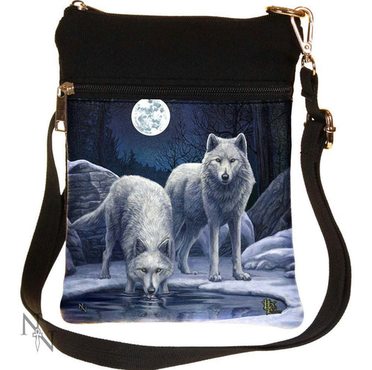 Small Warriors Of Winter Wolf Shoulder Bag by Lisa Parker - Spellbound