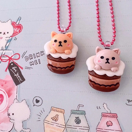 Pop Cutie Cup Cake Kitty Kids Necklace - Spellbound