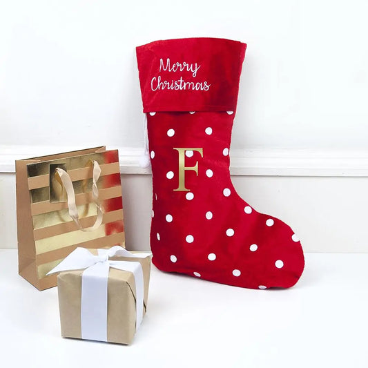 Personalised Polka Dot Christmas Stocking - Spellbound