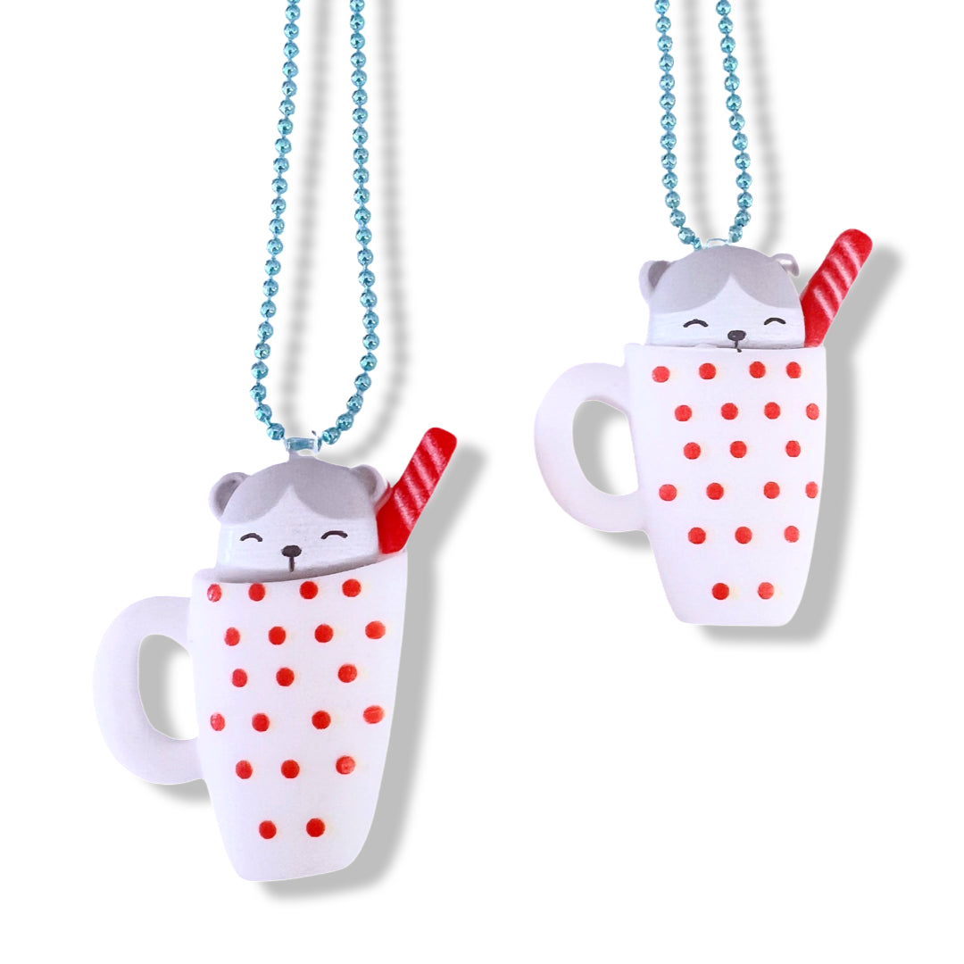 Pop Cutie Hot Drink White Kids Necklace Holiday Christmas - Spellbound