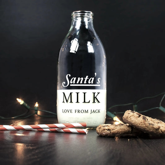 Santa's Glass Milk Bottle - Spellbound