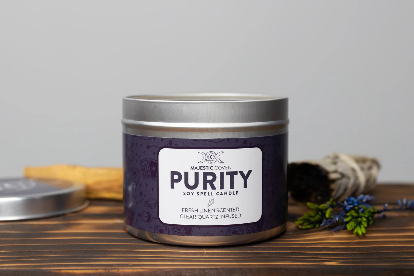Purity - Clear Quartz Infused Crystal Soy Candle - Spellbound