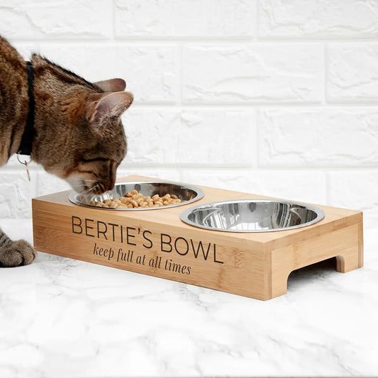 Personalised Bamboo Pet Bowl Set - Spellbound