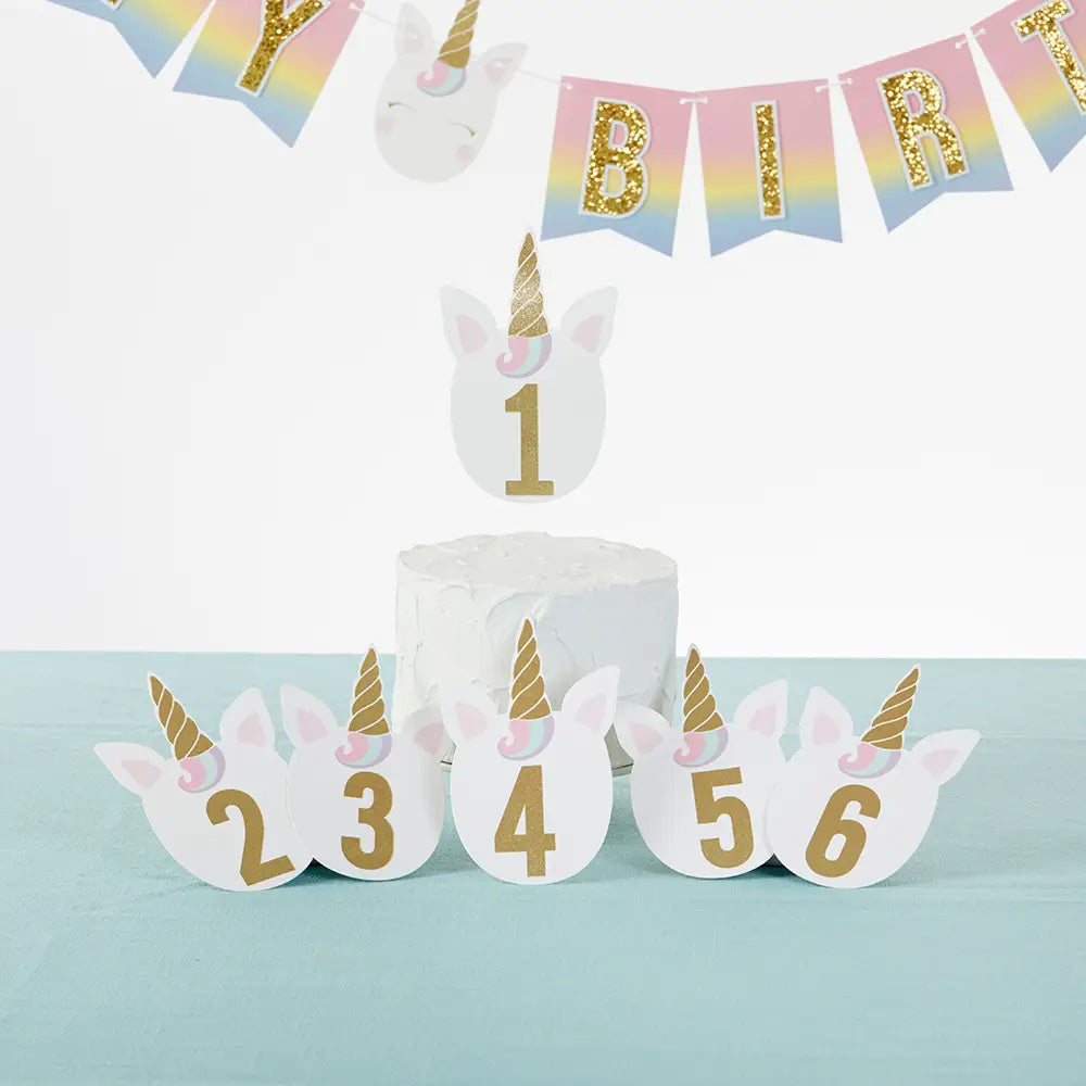 Gold Glitter Unicorn Happy Birthday Décor Kit - Spellbound