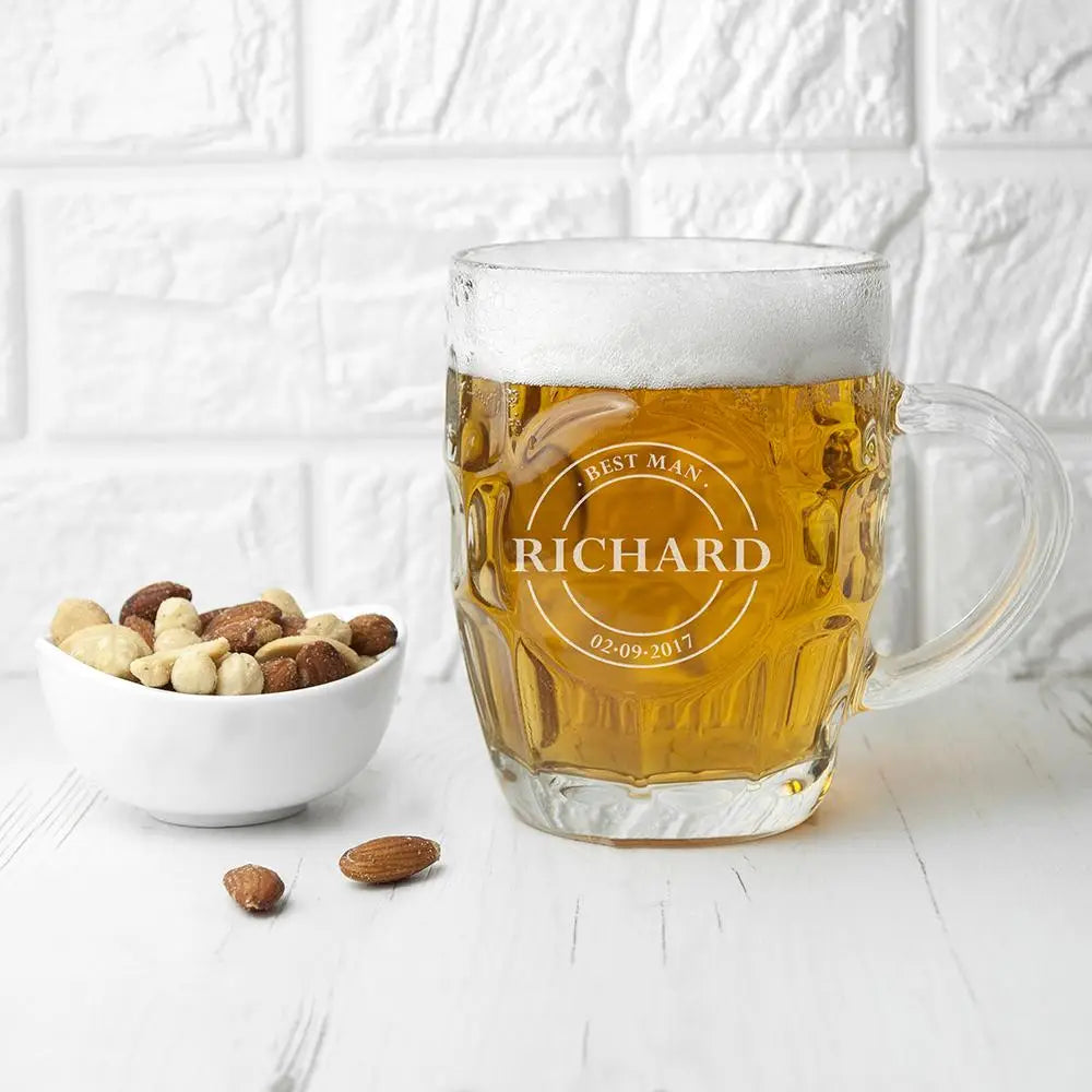 Personalised Emblem Dimpled Beer Glass - Spellbound