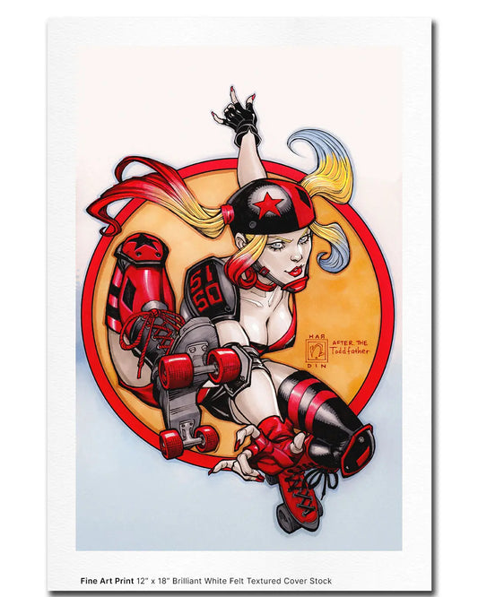 Harley Quinn: 300 Homage - 12" X 18" Fine Art Print mbartist faire