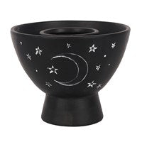 BLACK MOON AND STARS TERRACOTTA SMUDGE BOWL - Spellbound