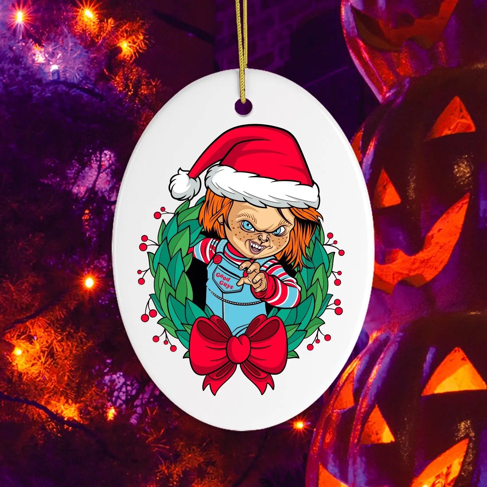 Santa Chucky Christmas Ornament - Spellbound