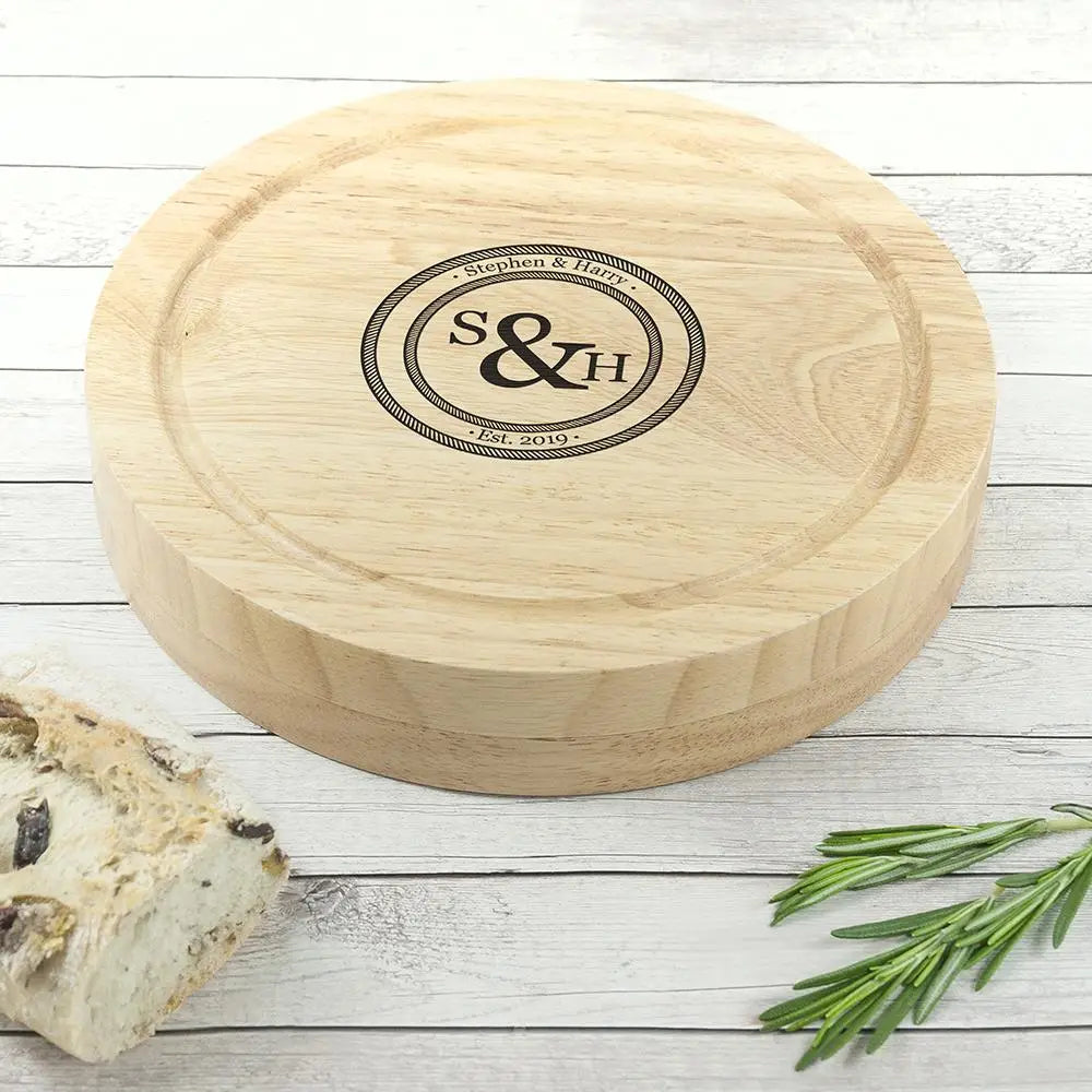 Monogram Couple Cheese Board Set - Spellbound