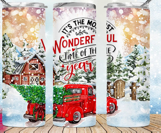 Most Wonderful Time Of The Year Tumbler, 20oz Skinny, Gift - Spellbound