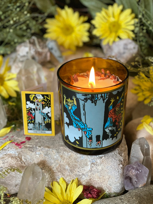 8.5oz Tower Tarot Candle - Spellbound