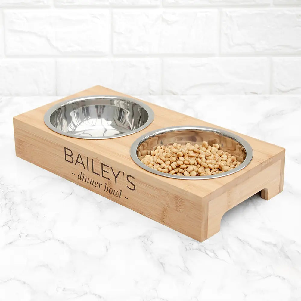 Personalised Bamboo Pet Bowl Set - Spellbound