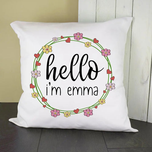 Personalised Floral Frame Cushion Cover - Spellbound