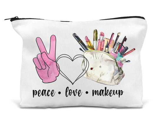 Peace Love Makeup Makeup Bag, Toiletry Cosmetic Bag, Custom Makeup Bag, Travel Makeup Bag, Funny Makeup Bag, Unique Makeup Lover Gift - Spellbound