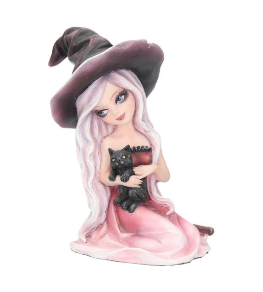 Rosa Figurine Witch Black Cat Ornament - Spellbound