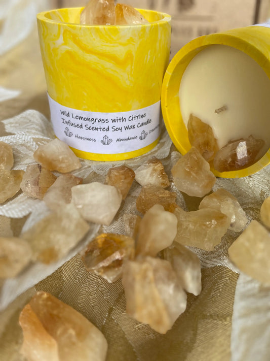 Citrine / Wildlemongrass Infused Soul Candle - Spellbound