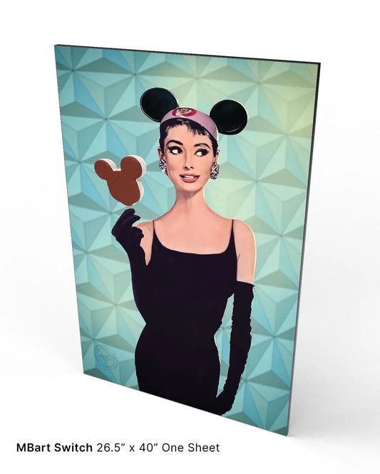 Disney Starlets, Audrey Hepburn: Breakfast at Walts - 26.5" X 40" Canvas and Frame - Spellbound