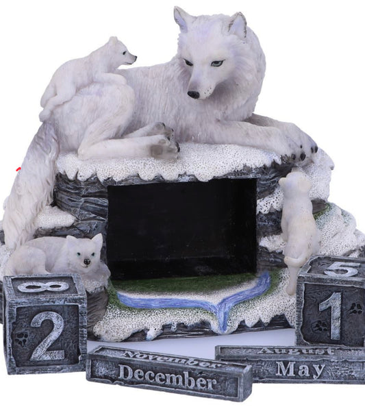 Mother's Watch White Wolf and Pups Calendar - Spellbound