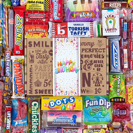 Happy Birthday Nostalgia Candy Care Package For Birthday Girl or Boy - Spellbound