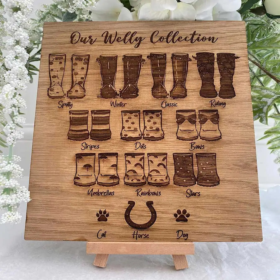 Personalised Welly Plaque the funky deer Ltd faire