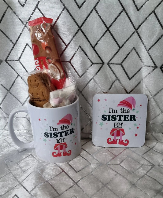 Sister Elf Hand printed heat press mug - Spellbound