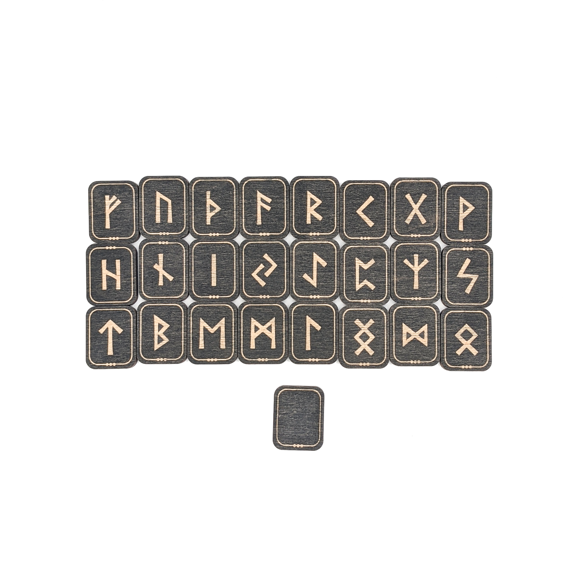 Elder Futhark Runes in Coal - Spellbound