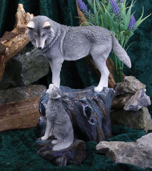 Guidance Ornament Wolf and Pup Figurine by Lisa Parker - Spellbound