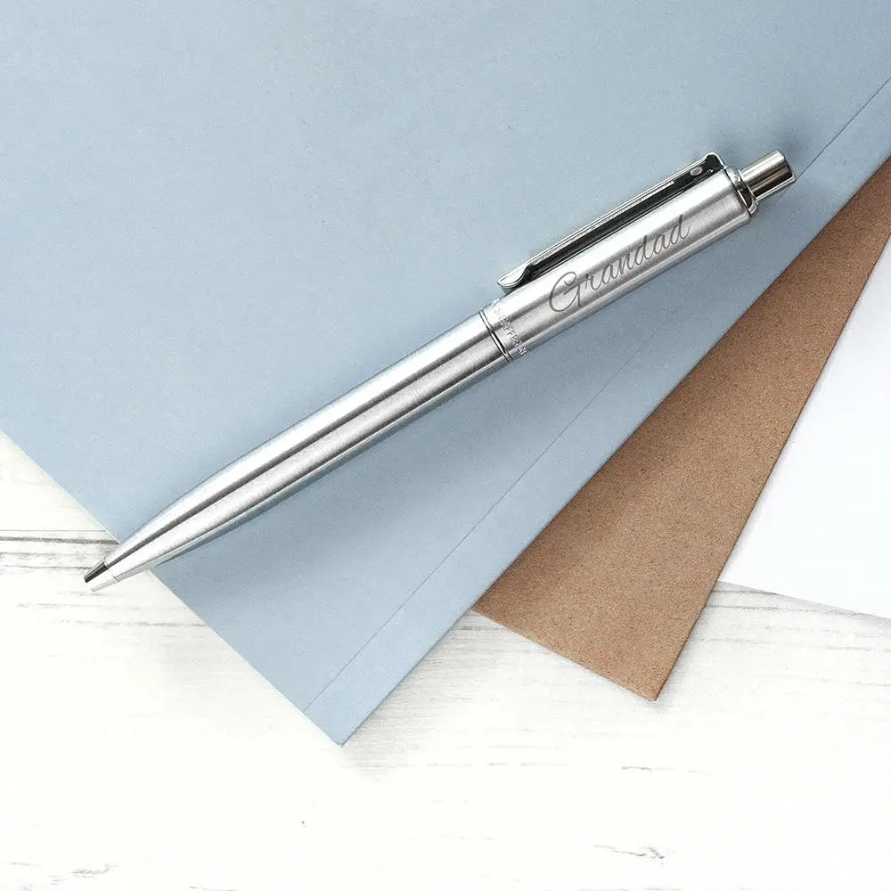 Personalised Sheaffer Brushed Chrome Pen - Spellbound