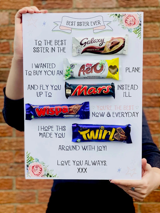 Best Sister Chocolate Message Board Gift La de da living faire