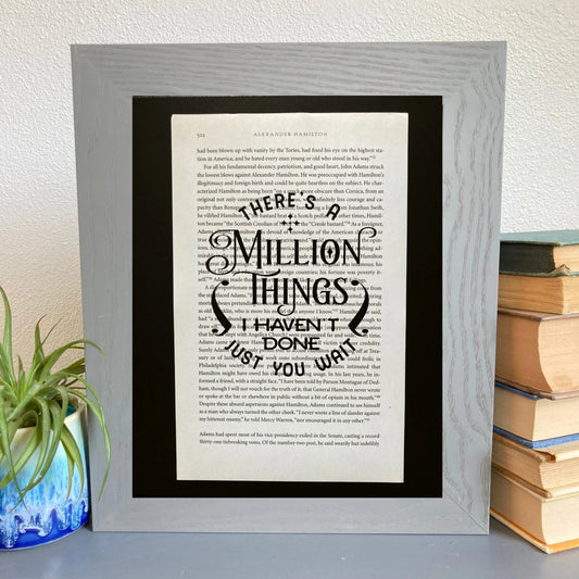 Hamilton: There's A Million Things book page art faire