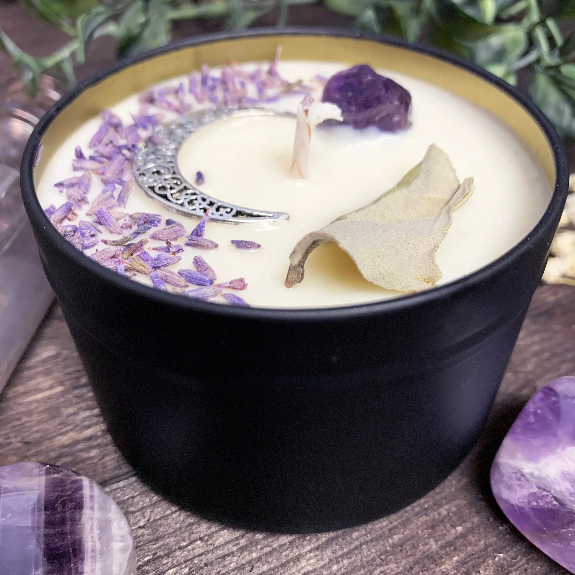 Moon Child Herb & Crystal Infused Candle | Intention Candle | Ritual Candle | Pagan Candle | Astrology Candle | Moon Magic | Soy Candle - Spellbound
